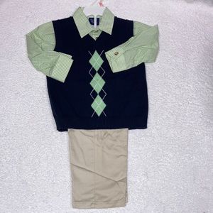 NWT great guy sweater vest 3 pc set boys 2t